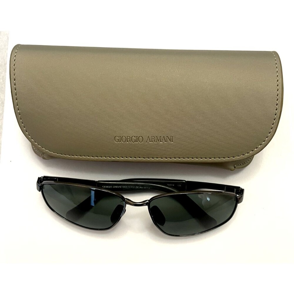 Rare GIORGIO ARMANI Polarized Sunglasses GA 1514 56-14 125 Silver Gunmetal ITALY